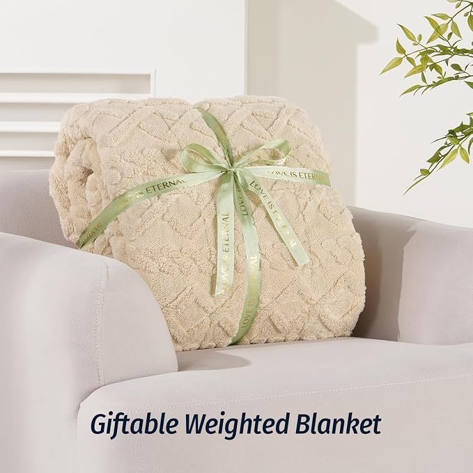 Wemore Weighted Blanket for Adults Twin Size 15 lbs, Dual Sided Soft Fuzzy - Image 6