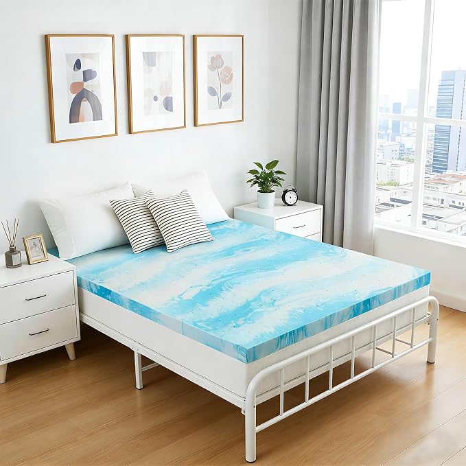 IULULU King Size Mattress Topper, 2 Inch Gel Memory Foam Topper, Light Comfort - Image 9
