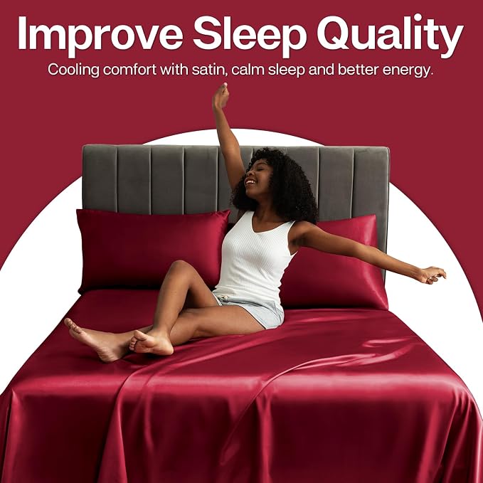 MR&HM Satin Pillowcase for Hair and Skin, Silk Satin Pillowcase 2 Pack - Image 5