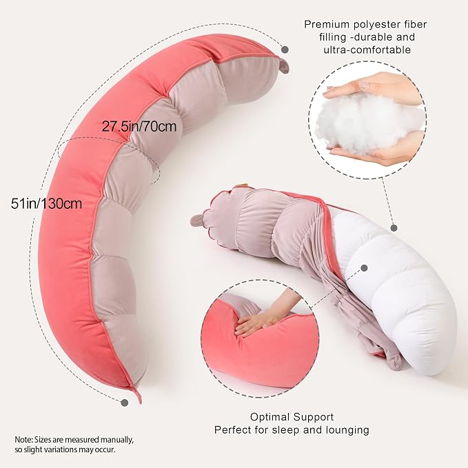 Peallow – Long Round Body Pillow - Image 3