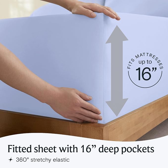LuxClub 4 PC Sheet Set Bed Sheets Deep Pockets 16" Eco Friendly Wrinkle Free - Image 6