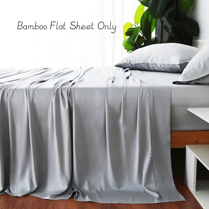 Bamboo Viscose Flat Sheets Only, 400 Thread Count Sateen Weave Cal King Size - Image 4
