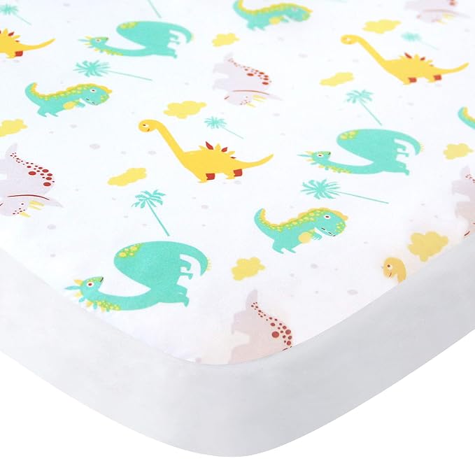 Pack and Play Sheets, 2 Pack Mini Crib Sheets, Stretchy Playard Fitted Sheet - Image 4