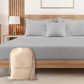 1000 Thread Count Light Gray Full Fitted Sheet 16” Deep Pocket Full Fitted by GoodSleepBedding