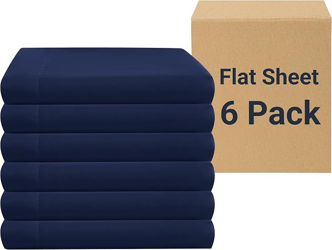 ZPECC Bulk Flat Sheets Only Queen Size 6 Pack, Easy Sort Top Bed Sheet by by ZPECC-ABrandThatHasBeenFocusedOnBabyProductsFor18Years