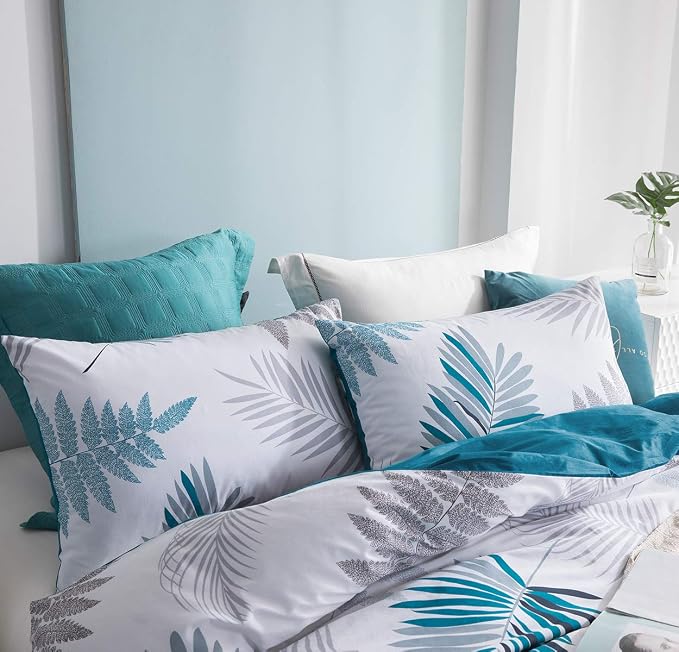 SLEEPBELLA Duvet Cover Full, 600 Thread Count Cotton Leaf Botanical Pattern - Image 5