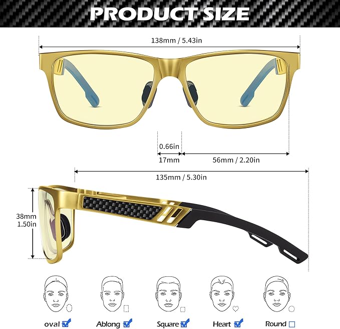 ANYLUV Blue Light Blocking Glasses Men Computer Gaming Glasses Lightweight - Image 6
