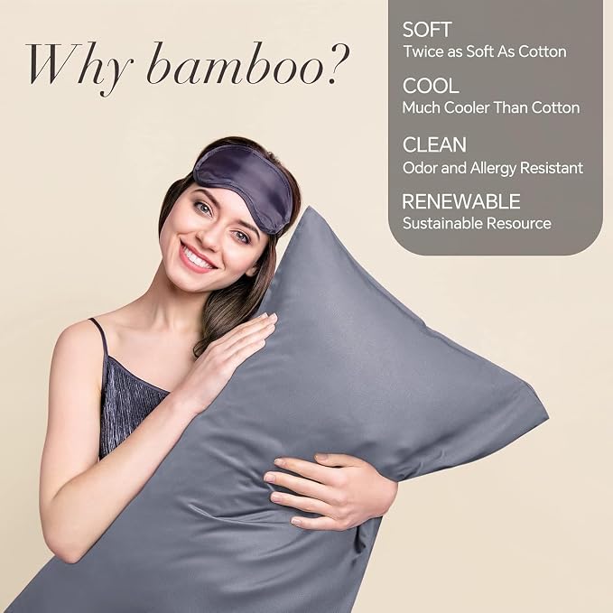 BEDELITE King Size Pillow Cases Set of 2, Rayon Derived from Bamboo, Cooling - Image 2