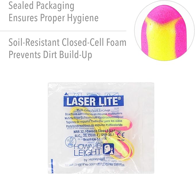 Howard Leight by Honeywell Laser Lite High Visibility Disposable Foam Earplugs - Image 5