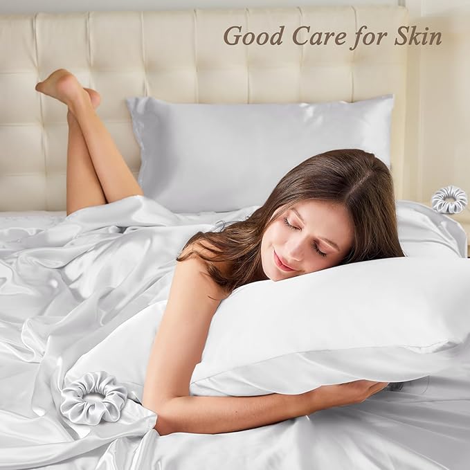 Queen Satin Pillowcase for Hair 2pc, Similar to Silk Pillow Cases, Easier Care - Image 2
