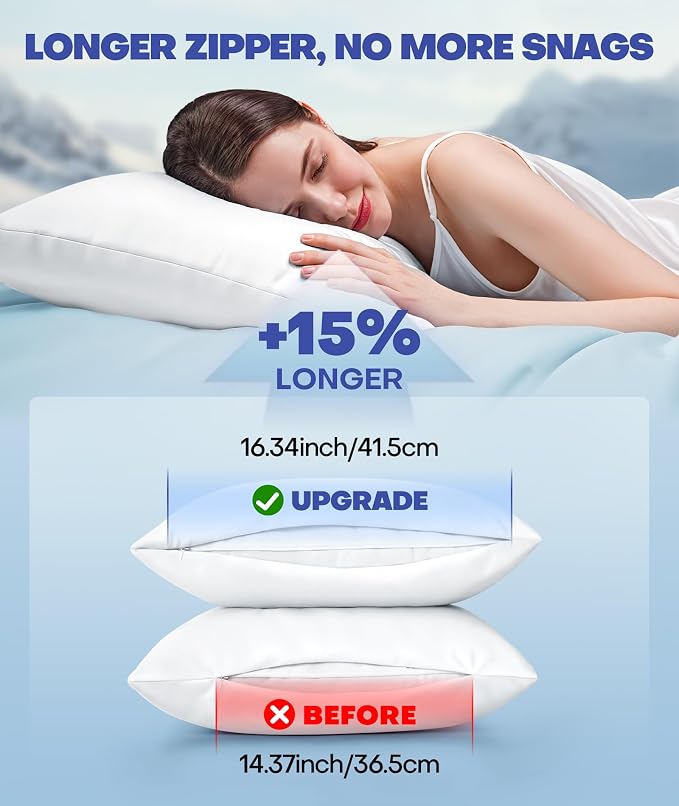 Ice Cooling Pillowcase for Hot Sleepers, Instantly Cool, Stays Cold All Night - Image 5