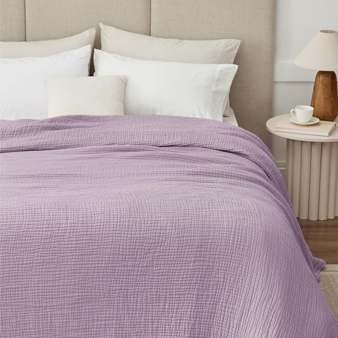 100% Cotton Muslin Blanket 40" x 40", Breathable and Lightweight Cotton Throw - Image 3