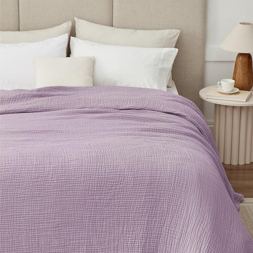 100% Cotton Muslin Blanket Twin 60" x 80", Breathable and Lightweight Cotton - Image 2