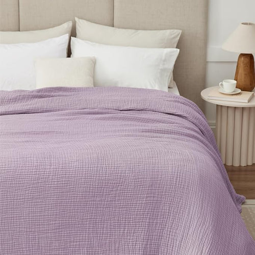 100% Cotton Muslin Blanket Twin XL 66" x 90", Breathable and Cooling Bed - Image 2