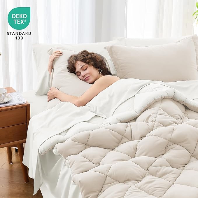 MUXHOMO 5 Pieces Twin Comforter Set, Reversible Bed in a Bag Twin Size - Image 4