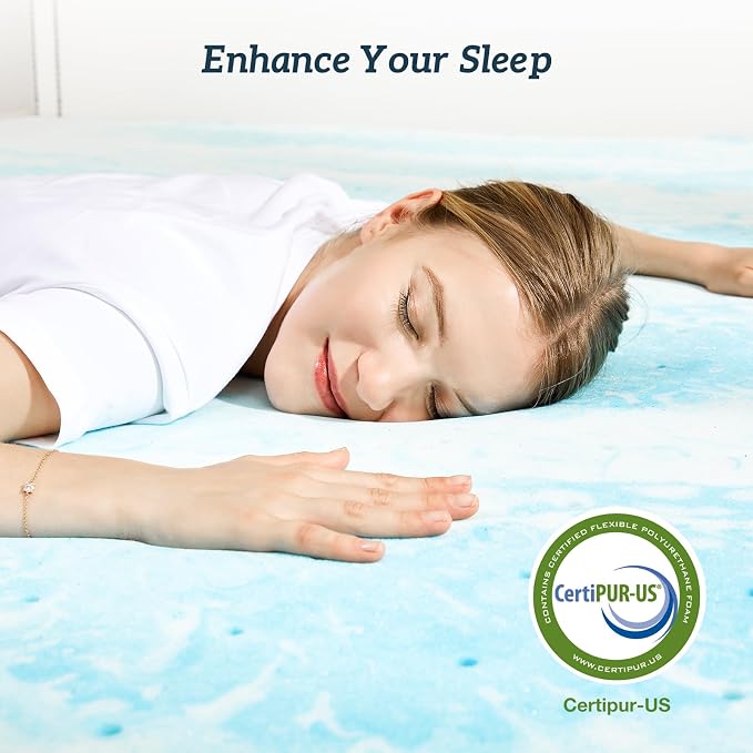 Sweetcrispy Memory Foam Mattress Topper Full, 3 Inch Thick Gel Infused Cooling - Image 2