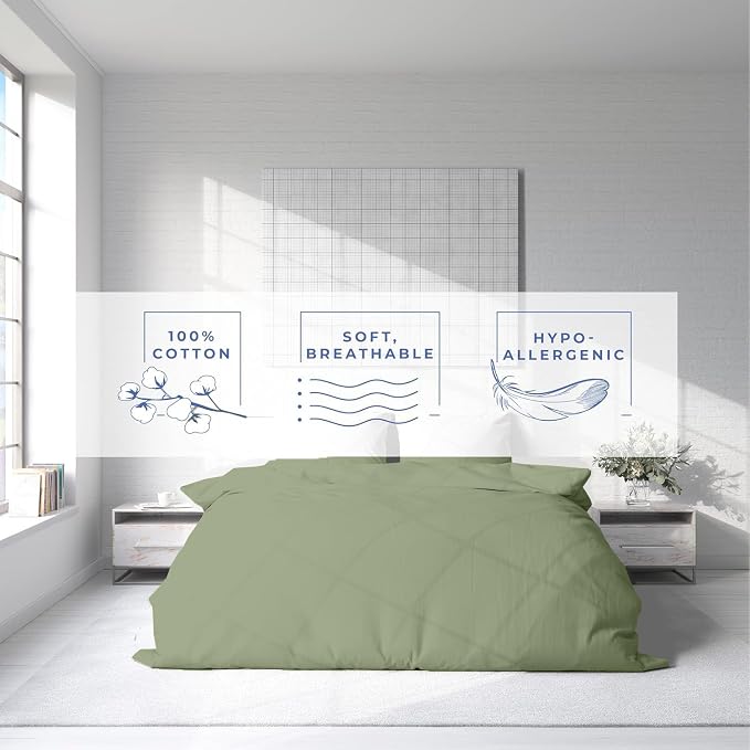 Kotton Culture 3 Pc Duvet Cover Queen Size/Full Size Set-100% Egyptian Cotton - Image 5