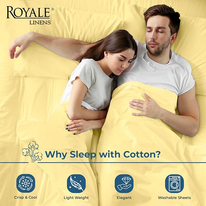 Royale Linen 100% Organic Cotton California King Flat Sheet Only - Image 3