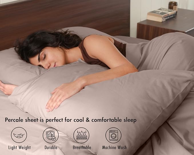 RUVANTI 100% Cotton Sheets – Twin Size Percale Bedding, Cooling & Breathable - Image 3