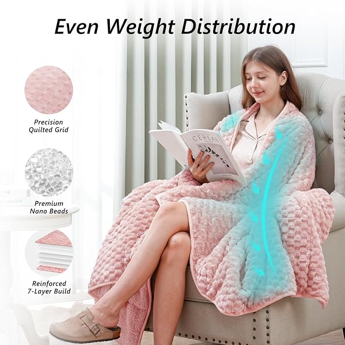 Mr. Sandman Weighted Blankets for Adults Queen Size 15lbs, Warm Sherpa Fleece - Image 4