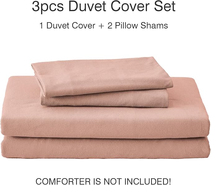 PURE ERA Jersey Knit Duvet Cover Set 100% T-Shirt Cotton Super Soft Comfy 3pc - Image 7