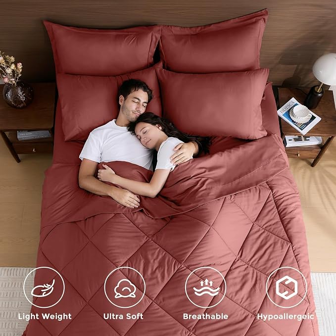 HEVUMYI Terracotta Twin-XL Comforter Set - Image 2