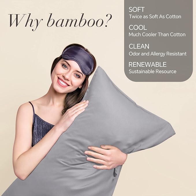 BEDELITE Body Pillow Case Cover, Rayon Made from Bamboo, Cooling Body Pillow - Image 2