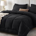 Sasttie California King Comforter Set Black, 7 Pieces Cal King Bed in a Bag by SASTTIE