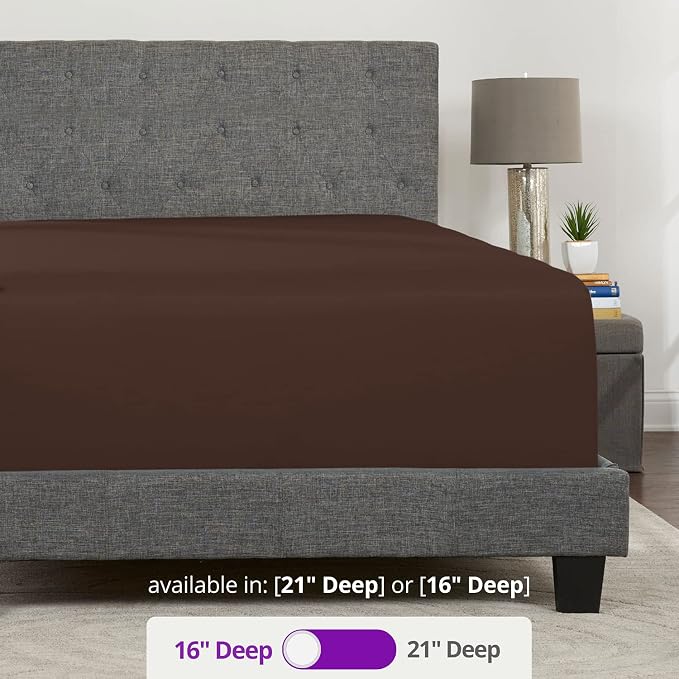 King Fitted Sheet King Size Fitted Sheet Only Deep Pocket – Real 16” Fitted Bed - Image 3