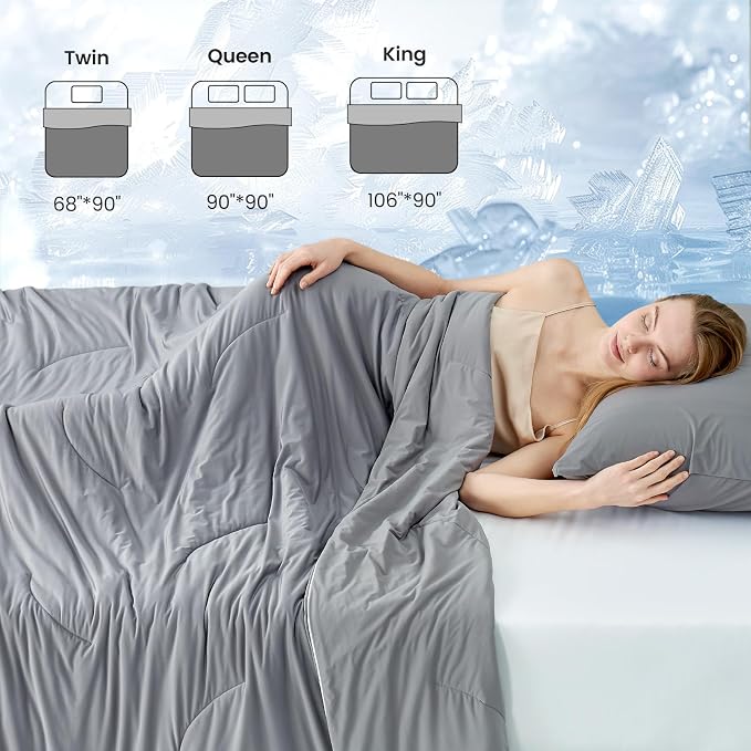 Cozy Bliss Cooling Comforter King Size, Reversible Lightweight Cooling Blankets - Image 8