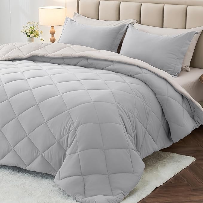 MUXHOMO 7 Pieces Queen Comforter Set, Reversible Bed in a Bag Queen Size by MUXHOMO