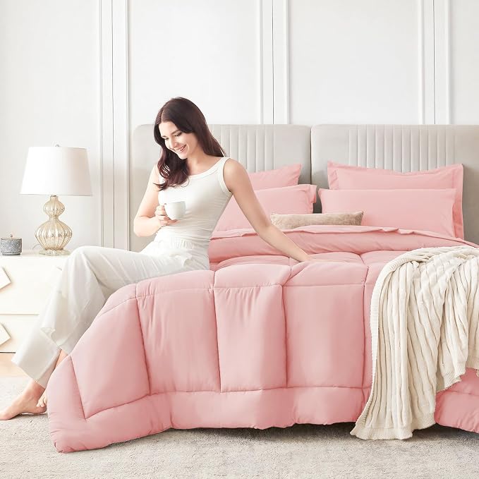 Sasttie Twin XL Comforter Set, 5 Pieces Twin XL Bed in a Bag, Complete Bedding - Image 9