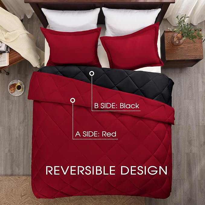 Basic Beyond Queen Comforter Set, Reversible Bed Comforter Queen Bed Set - Image 3