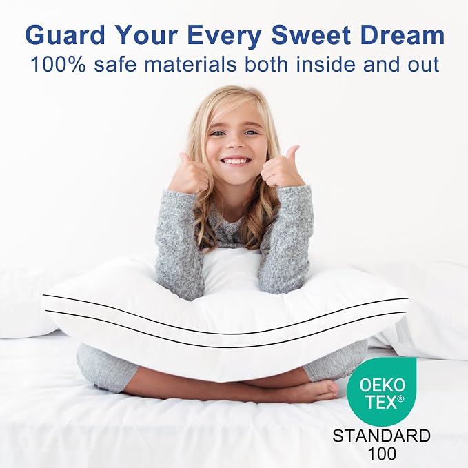 Premium Pillows Queen Size Set of 2, Fluffy and Supportive 7D Down Alternative - Image 5