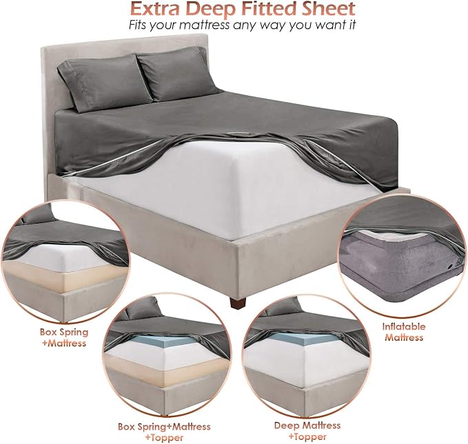 Hearth & Harbor Extra Deep Pocket Queen Sheets Sets - Image 6