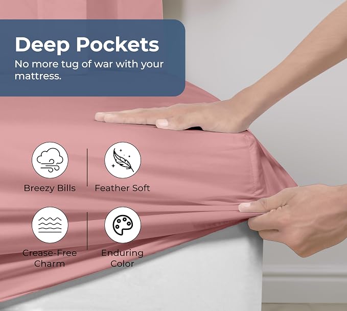 Royale Linens 100% Organic Cotton Fitted Sheet - Image 4