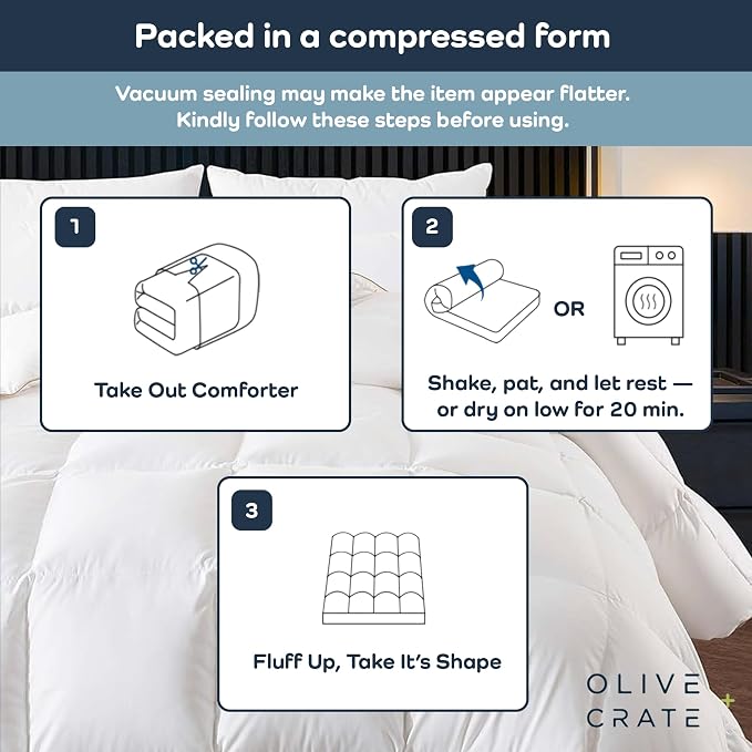 Olive + Crate California King Comforter & Duvet Insert 100% Viscose Derived - Image 8