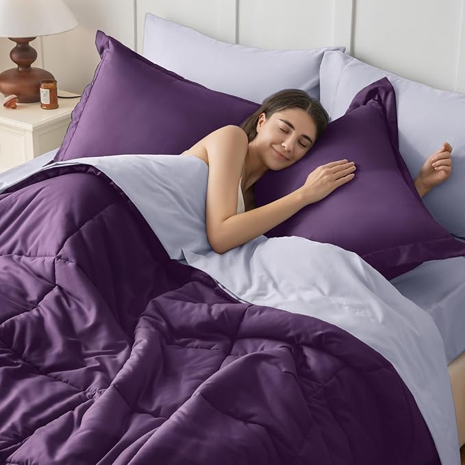 JOLLYVOGUE Twin Comforter Set, Ultra-Soft Bed in a Bag Twin Size 5 Pieces - Image 7