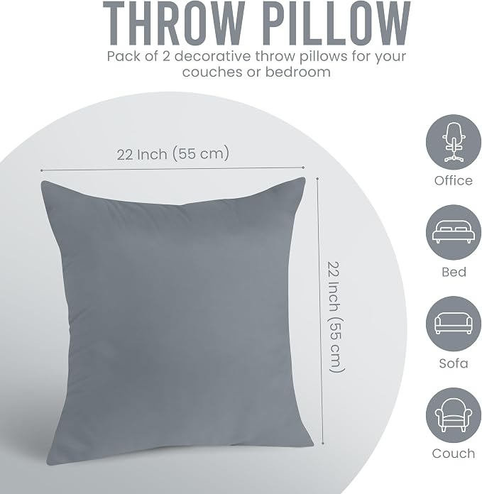 Utopia Bedding 22x22 Pillow Inserts, Sofa & Couch – Soft, Supportive & Fluffy - Image 6