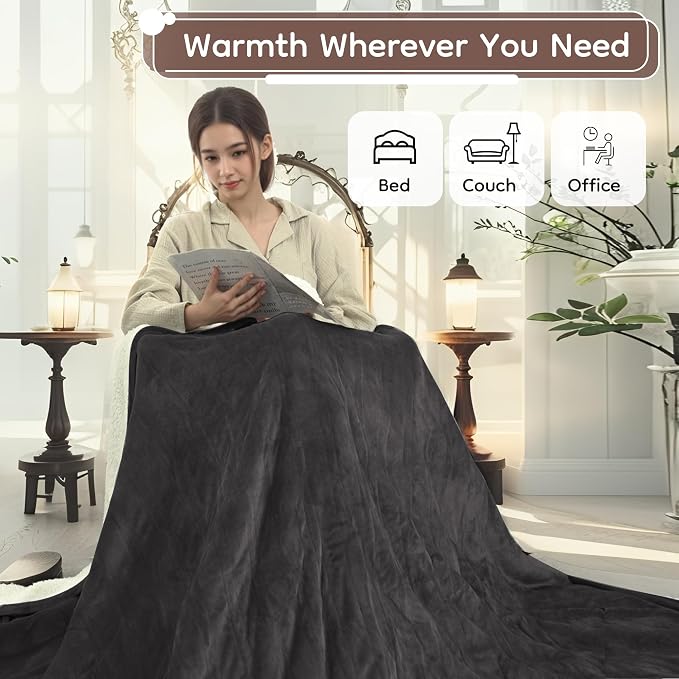 LaffyLo Electric Heated Blanket Full Size 72 x 84, Fast Heating Blanket - Image 5