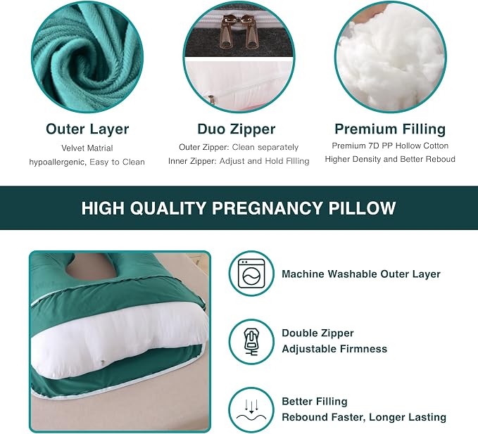 ALLOPERA Pregnancy Pillow, Full Body Maternity Pillow 57 inch, - Image 3