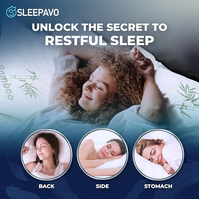 Sleepavo Adjustable Cooling Pillows Queen Size Set of 2 Pack - Image 4