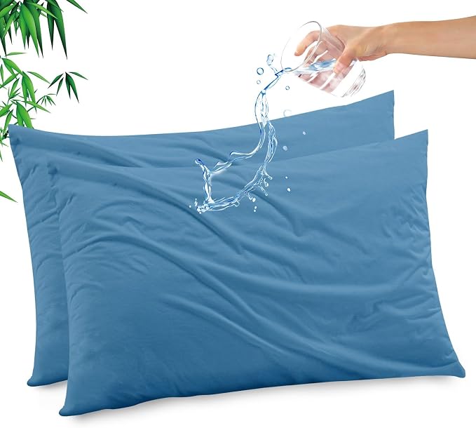 Gogreen Bamboo Rayon Waterproof Pillow Protector, Breathable Pillow Cover by GOGREEN
