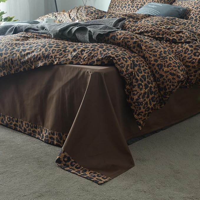 mixinni Leopard Print Duvet Cover Queen Size Long Staple Cotton Queen Bedding - Image 6