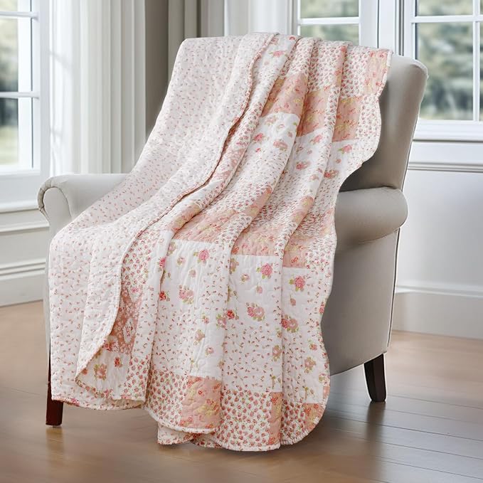 GOONE Twin Quilt Set 68"x86", Lightweight Washed Coverlet, Reversible Spring & - Image 6
