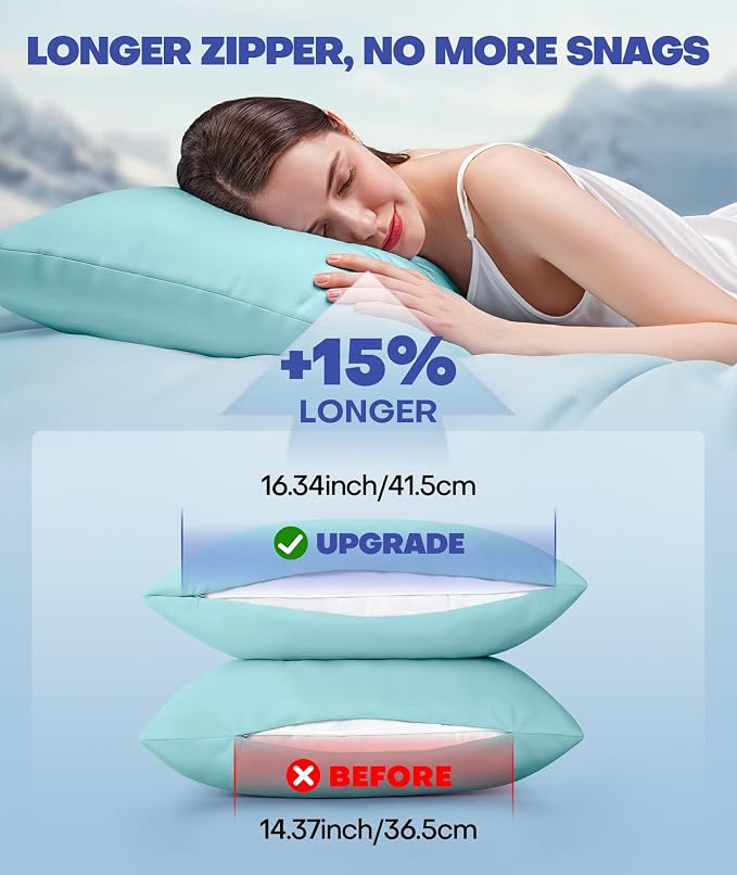 Ice Cooling Pillowcase for Hot Sleepers, Instantly Cool, Stays Cold All Night - Image 5