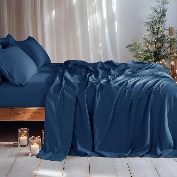 LBRO2M 100% Pure Linen Sheet Set Deep Pocket Up to 16" Bed Sheets Sets - Image 2