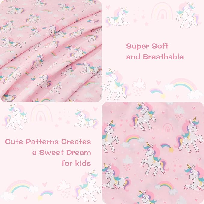 lasoftan Kids Sheet Set Twin Size 3 Pcs, Girls Sheet Set - Image 2
