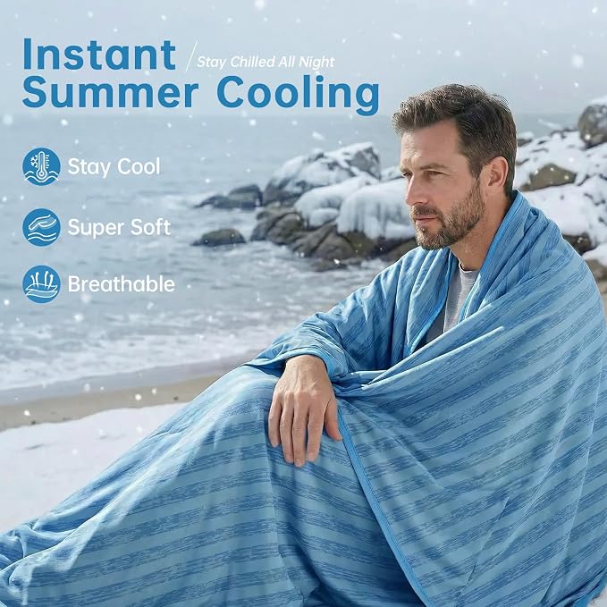 Guohaoi Cooling Blanket for Hot Sleepers, Absorbs Heat to Keep Body Cool for - Image 2