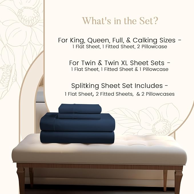 100% Egyptian Cotton Sateen Weave 3PC Twin Sheets Set - Image 5